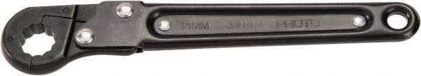 Proto - 18mm, Black Finish, Ratcheting Flare Nut Wrench - 12 Points, 7-1/4" OAL, Steel, Single End Head - USA Tool & Supply