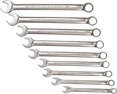 Proto - 9 Piece, 10mm to 18mm, 12 Point Combination Wrench Set - Metric Measurement Standard, Full Polish Chrome Finish, Comes in Tool Roll - USA Tool & Supply