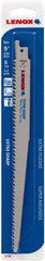 Lenox - 9" Long x 3/4" Thick, Bi-Metal Reciprocating Saw Blade - Straight Profile, 6 TPI, Toothed Edge - USA Tool & Supply