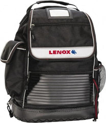 Lenox - 30 Pocket Black Ballistic Nylon Backpack Tool Bag - 6" Wide x 14" Deep x 18" High - USA Tool & Supply