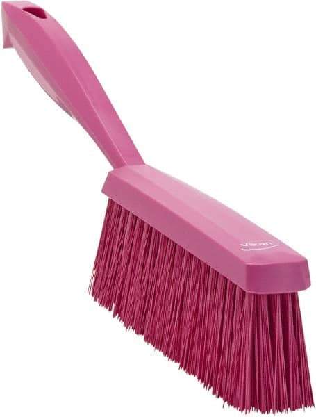 Vikan - 14" OAL, Polyester Staple Set Bench Brush - 2" Bristle Length, 6-3/8" Long Head, Pink - USA Tool & Supply