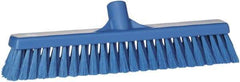 Vikan - 16" Fine Particle Synthetic Push Broom - 2" Bristle Length, Plastic Block, European Threaded Handle Connection - USA Tool & Supply