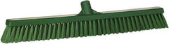 Vikan - 24" Combo Duty Synthetic Push Broom - 2" Bristle Length, Plastic Block, European Threaded Handle Connection - USA Tool & Supply