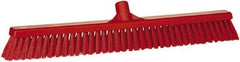 Vikan - 24" Combo Duty Synthetic Push Broom - 2" Bristle Length, Plastic Block, European Threaded Handle Connection - USA Tool & Supply