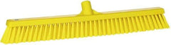 Vikan - 24" Combo Duty Synthetic Push Broom - 2" Bristle Length, Plastic Block, European Threaded Handle Connection - USA Tool & Supply