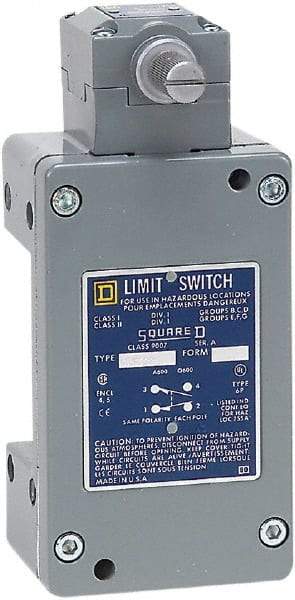Square D - SPDT, NC/NO, 600 Volt Screw Terminal, Rotary Head Actuator, General Purpose Limit Switch - 1, 2, 4, 6, 12, 13, 6P NEMA Rating, IP67 IPR Rating - USA Tool & Supply