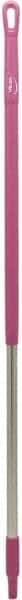 Vikan - 51 x 1-1/4" Aluminum Squeegee Handle - European Threaded Connection, Pink - USA Tool & Supply