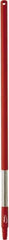 Vikan - 59 x 1-1/4" Fiberglass Squeegee Handle - European Threaded Connection, Red - USA Tool & Supply