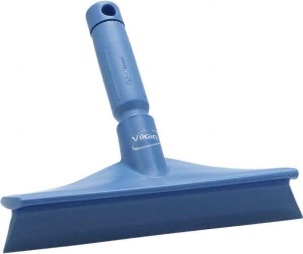 Vikan - 9.84" Rubber Blade Bench Squeegee - Single Edge, Blue, Plastic Holder - USA Tool & Supply