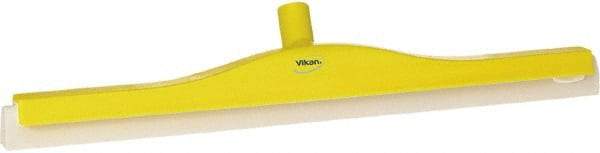 Vikan - 24" Foam Rubber Blade Floor Squeegee - Double Edge, Yellow, Plastic Holder - USA Tool & Supply