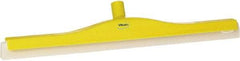 Vikan - 24" Foam Rubber Blade Floor Squeegee - Double Edge, Yellow, Plastic Holder - USA Tool & Supply