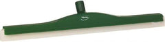 Vikan - 24" Foam Rubber Blade Floor Squeegee - Double Edge, Green, Plastic Holder - USA Tool & Supply