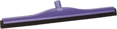 Vikan - 24" Foam Rubber Blade Bench Squeegee - Double Edge, Purple, Plastic Holder - USA Tool & Supply