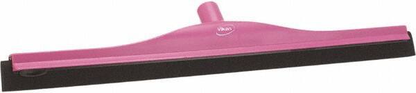 Vikan - 24" Foam Rubber Blade Bench Squeegee - Double Edge, Pink, Plastic Holder - USA Tool & Supply