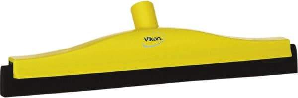 Vikan - 16" Foam Rubber Blade Bench Squeegee - Double Edge, Yellow, Plastic Holder - USA Tool & Supply