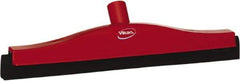 Vikan - 16" Foam Rubber Blade Bench Squeegee - Double Edge, Red, Plastic Holder - USA Tool & Supply