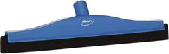 Vikan - 16" Foam Rubber Blade Bench Squeegee - Double Edge, Blue, Plastic Holder - USA Tool & Supply