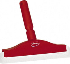 Vikan - 10" Foam Rubber Blade Bench Squeegee - Double Edge, Red, Plastic Holder - USA Tool & Supply