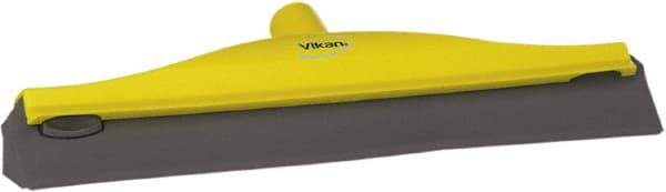 Vikan - 16" Rubber Blade Ceiling Squeegee - Double Edge, Yellow, Plastic Holder - USA Tool & Supply