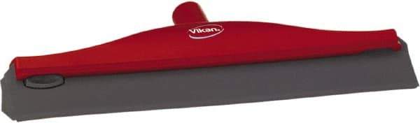 Vikan - 16" Rubber Blade Ceiling Squeegee - Double Edge, Red, Plastic Holder - USA Tool & Supply