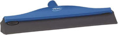 Vikan - 16" Rubber Blade Ceiling Squeegee - Double Edge, Blue, Plastic Holder - USA Tool & Supply