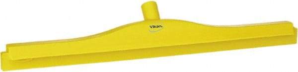 Vikan - 24" Rubber Blade Floor Squeegee - Double Edge, Yellow, Plastic Holder - USA Tool & Supply