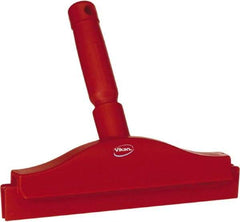 Vikan - 10" Rubber Blade Floor Squeegee - Double Edge, Red, Plastic Holder - USA Tool & Supply