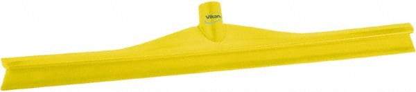 Vikan - 23.62" Rubber Blade Floor Squeegee - Single Edge, Yellow, Plastic Holder - USA Tool & Supply