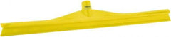 Vikan - 23.62" Rubber Blade Floor Squeegee - Single Edge, Yellow, Plastic Holder - USA Tool & Supply