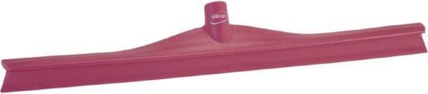 Vikan - 23.62" Rubber Blade Floor Squeegee - Single Edge, Pink, Plastic Holder - USA Tool & Supply