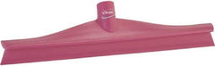 Vikan - 15-3/4" Rubber Blade Floor Squeegee - Single Edge, Pink, Plastic Holder - USA Tool & Supply