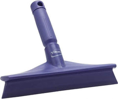 Vikan - 9.84" Rubber Blade Bench Squeegee - Single Edge, Purple, Plastic Holder - USA Tool & Supply