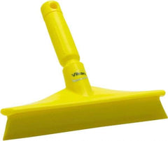 Vikan - 9.84" Rubber Blade Bench Squeegee - Single Edge, Yellow, Plastic Holder - USA Tool & Supply