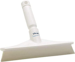 Vikan - 9.84" Rubber Blade Bench Squeegee - Single Edge, White, Plastic Holder - USA Tool & Supply