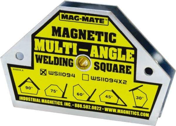 Mag-Mate - 4-3/8" Wide x 3/4" Deep x 3" High, Rare Earth Magnetic Welding & Fabrication Square - 55 Lb Average Pull Force - USA Tool & Supply