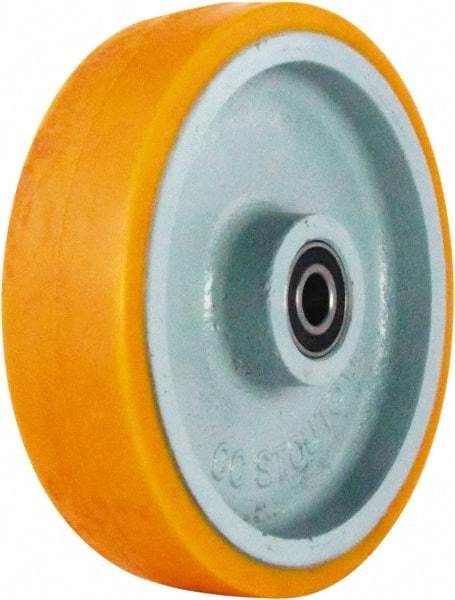 Caster Connection - 8 Inch Diameter x 2 Inch Wide, Polyurethane on Iron Caster Wheel - 1,500 Lb. Capacity, 2.2 Inch Hub Length, 1/2 Inch Axle Diameter, Sealed Precision Ball Bearing - USA Tool & Supply