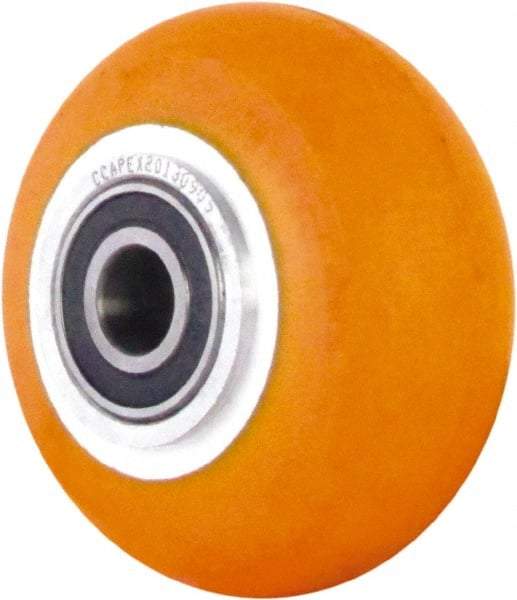 Caster Connection - 4 Inch Diameter x 2 Inch Wide, Polyurethane on Aluminum Caster Wheel - 650 Lb. Capacity, 2.2 Inch Hub Length, 1/2 Inch Axle Diameter, Sealed Precision Ball Bearing - USA Tool & Supply