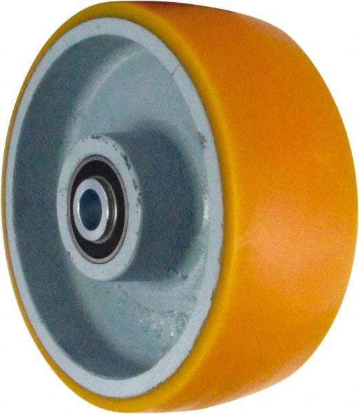 Caster Connection - 8 Inch Diameter x 3 Inch Wide, Polyurethane on Iron Caster Wheel - 2,300 Lb. Capacity, 3-1/4 Inch Hub Length, 3/4 Inch Axle Diameter, Sealed Precision Ball Bearing - USA Tool & Supply