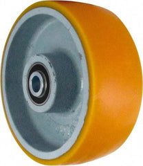 Caster Connection - 8 Inch Diameter x 3 Inch Wide, Polyurethane on Iron Caster Wheel - 2,300 Lb. Capacity, 3-1/4 Inch Hub Length, 3/4 Inch Axle Diameter, Sealed Precision Ball Bearing - USA Tool & Supply