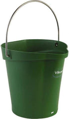 Vikan - 1-1/2 Gal, Polypropylene Round Green Single Pail with Pour Spout - Handle Included - USA Tool & Supply