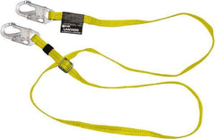 Miller - 6' Long, 310 Lb Capacity, 1 Leg Locking Snap Hook Harness Positioning/Restraint Lanyard - 1-1/2" Diam, Polyester Webbing, Locking Snap Hook Anchorage Connection - USA Tool & Supply