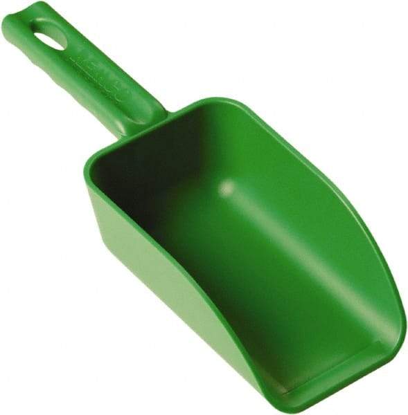 Remco - 16 oz Green Polypropylene Flat Bottom Scoop - 3.2" Wide x 2" Deep Bowl, 10.4" OAL - USA Tool & Supply