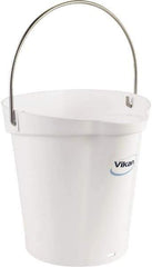 Vikan - 1-1/2 Gal, Polypropylene Round White Single Pail with Pour Spout - Handle Included - USA Tool & Supply