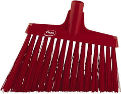 Vikan - 9-1/2" Wide, Red Synthetic Bristles, Angled Broom - USA Tool & Supply