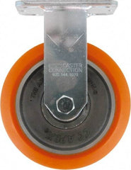 Caster Connection - 6" Diam x 2" Wide x 7-1/2" OAH Top Plate Mount Rigid Caster - Polyurethane on Aluminum, 1,000 Lb Capacity, Sealed Precision Ball Bearing, 4 x 4-1/2" Plate - USA Tool & Supply