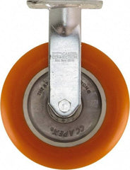 Caster Connection - 8" Diam x 2" Wide x 10-1/8" OAH Top Plate Mount Rigid Caster - Polyurethane on Aluminum, 1,200 Lb Capacity, Sealed Precision Ball Bearing, 4 x 4-1/2" Plate - USA Tool & Supply