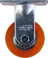 Caster Connection - 4" Diam x 2" Wide x 5-5/8" OAH Top Plate Mount Rigid Caster - Polyurethane, 700 Lb Capacity, Sealed Precision Ball Bearing, 4 x 4-1/2" Plate - USA Tool & Supply