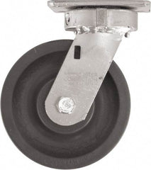 Caster Connection - 6" Diam x 2" Wide x 7-1/2" OAH Top Plate Mount Swivel Caster - High Grade Nylon, 1,500 Lb Capacity, Sealed Precision Ball Bearing, 4 x 4-1/2" Plate - USA Tool & Supply