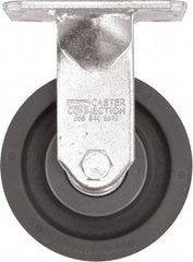 Caster Connection - 5" Diam x 2" Wide x 6-1/2" OAH Top Plate Mount Rigid Caster - High Grade Nylon, 1,200 Lb Capacity, Sealed Precision Ball Bearing, 4 x 4-1/2" Plate - USA Tool & Supply