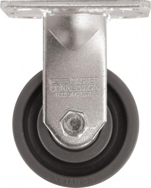 Caster Connection - 4" Diam x 2" Wide x 5-5/8" OAH Top Plate Mount Rigid Caster - High Grade Nylon, 1,000 Lb Capacity, Sealed Precision Ball Bearing, 4 x 4-1/2" Plate - USA Tool & Supply